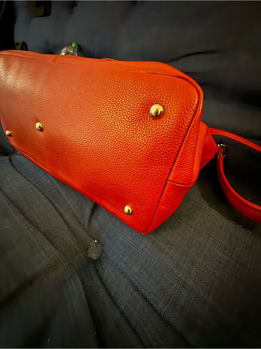 Longchamp Le Foulonne Red Leather Tote with Dual Handles and Shoulder Strap - Picture 7 of 16